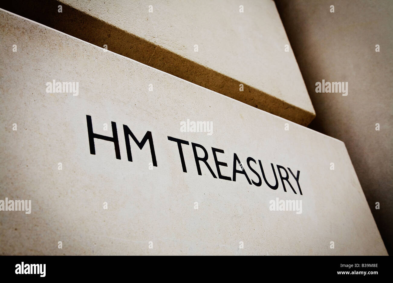 HM Treasury government building entrance Whitehall London UK Stock Photo