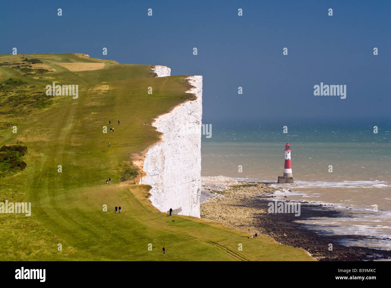 Beachy Head Lighthouse, Seven Sisters, Sussex, England, United Kingdom Stock Photo
