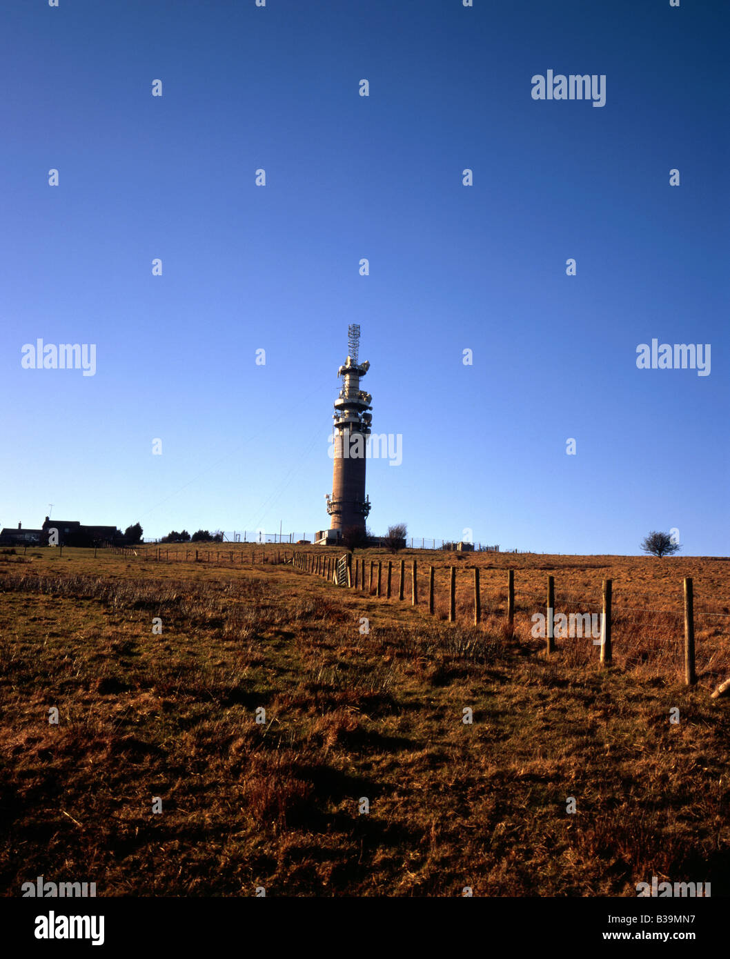 Television Mast, Sutton Common, near Macclesfield Cheshire Stock Photo