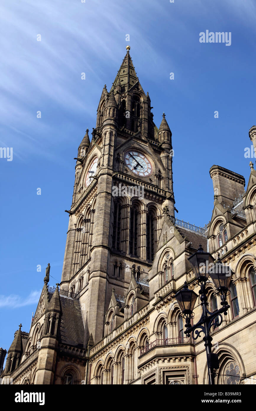 Manchester Town Hall in late evening light, Manchester, UK Stock Photo