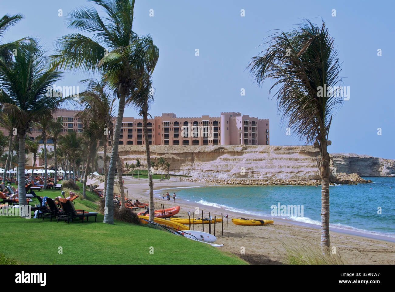 Al Jissah Beach and Al Husn Hotel rated 6 star Al Jissah Near Muscat Oman Stock Photo