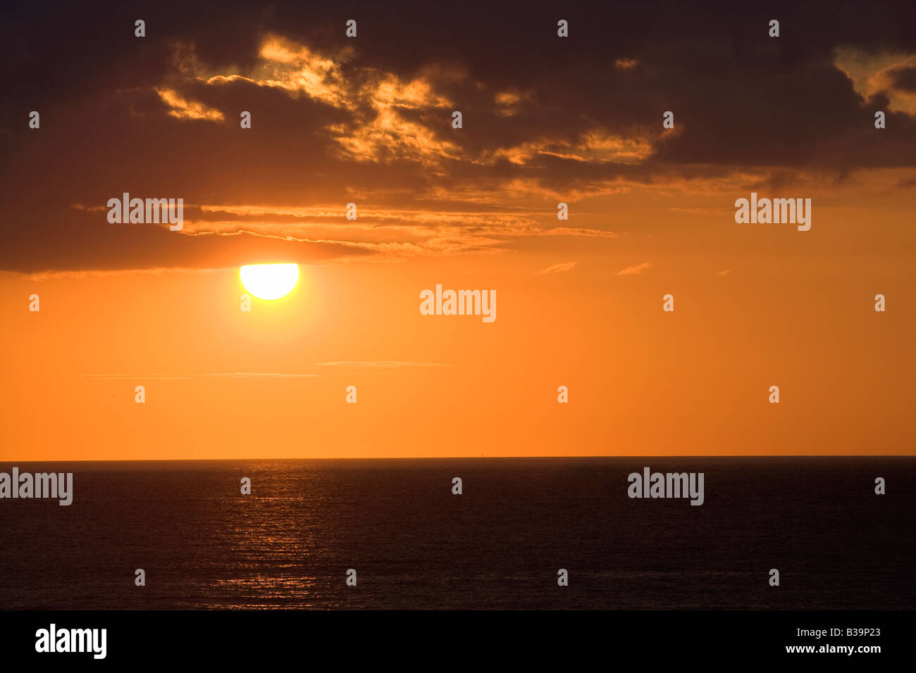 Sunset on the North Cornwall coast Stock Photo