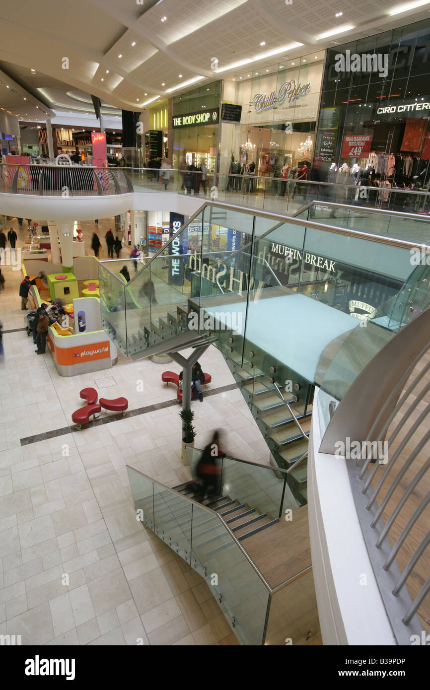 City of Derby, England. Retail shops and stores within the Westfield Derby shopping and leisure centre. Stock Photo