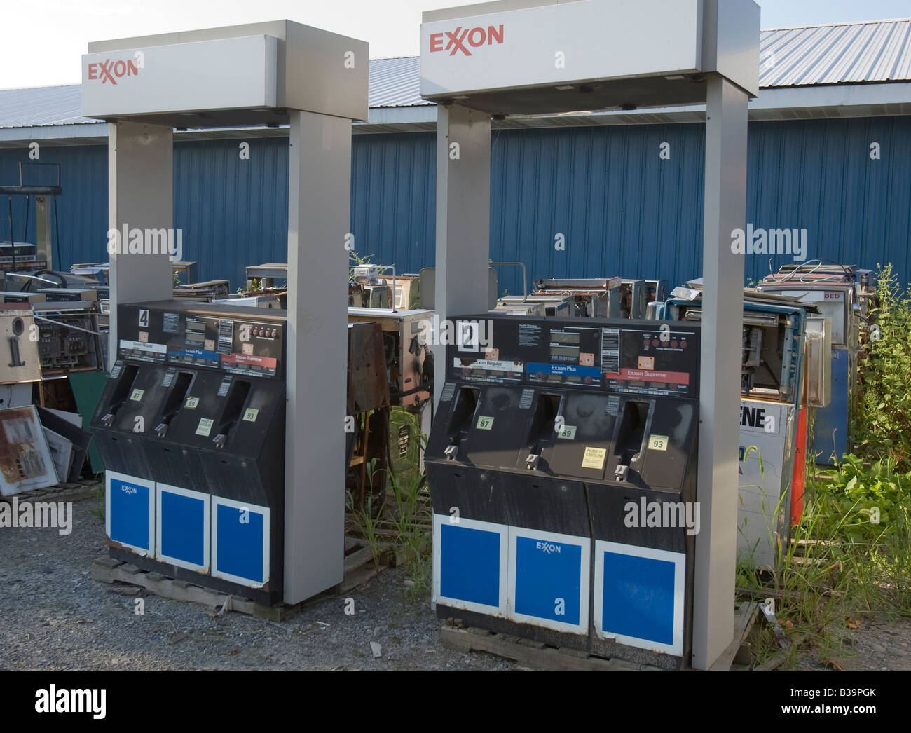 Broken gas pumps Stock Photo Alamy