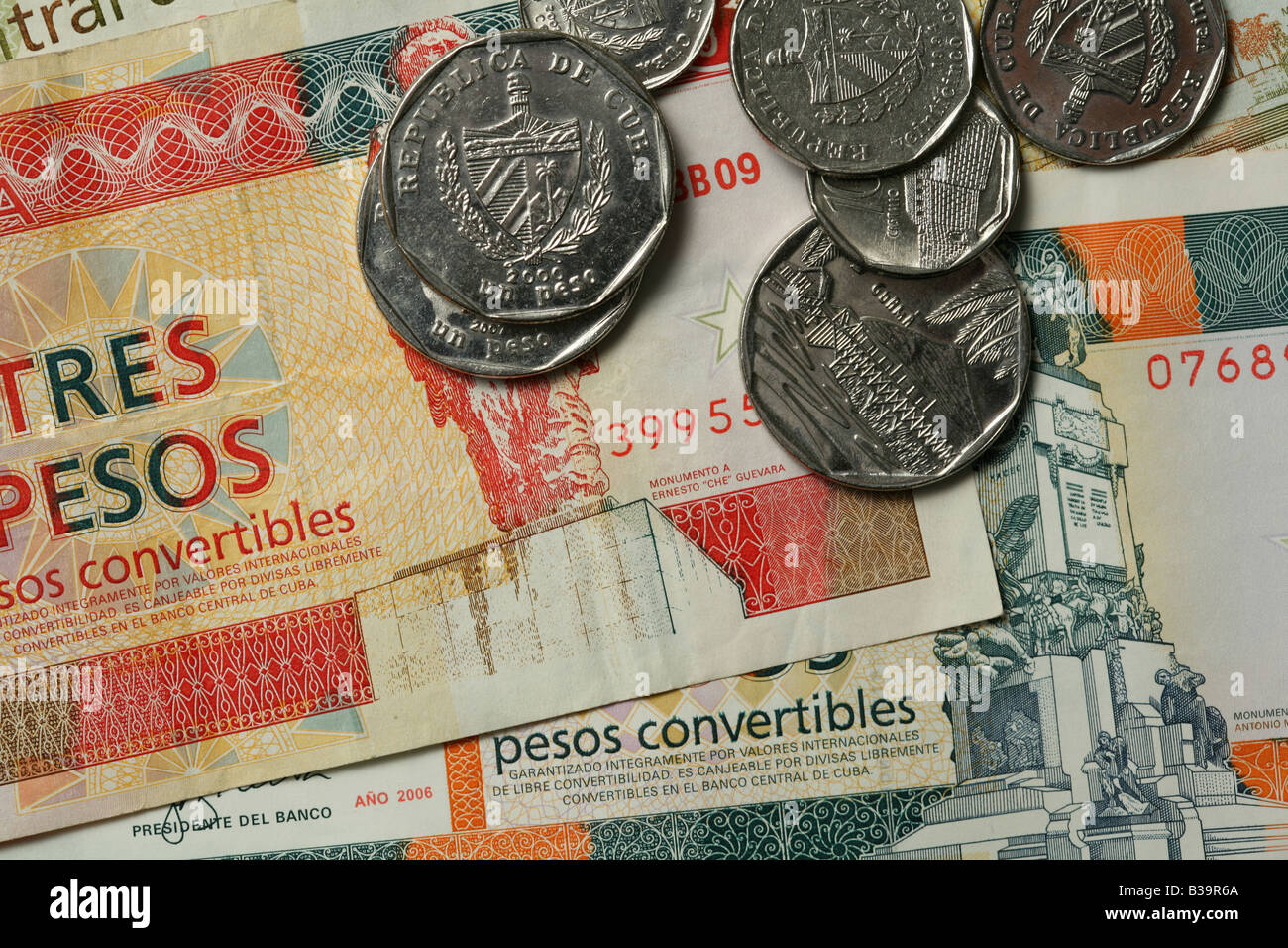Cuban convertible pesos banknotes and coins Stock Photo Alamy