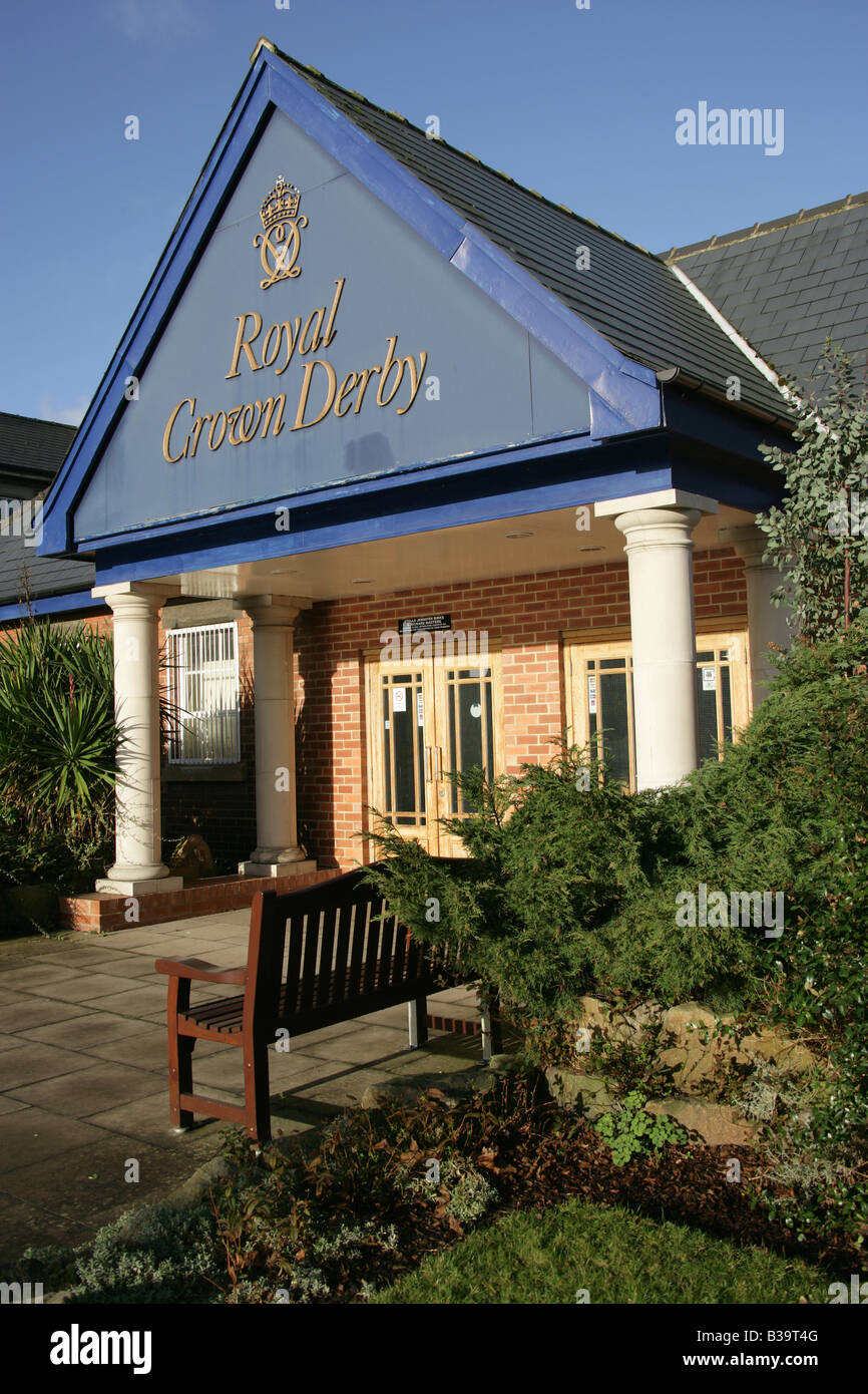 City of Derby, England. Factory shop within the Royal Crown Derby porcelain production factory at Derby’s Osmaston Road. Stock Photo