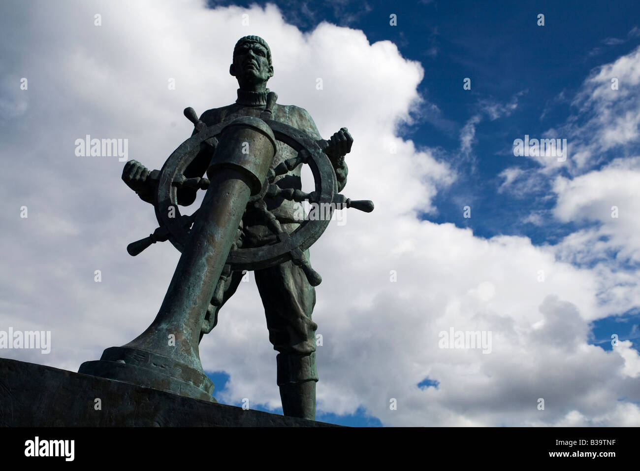 The statue of a seaman on the Merchant Navy Memorial in South Shields