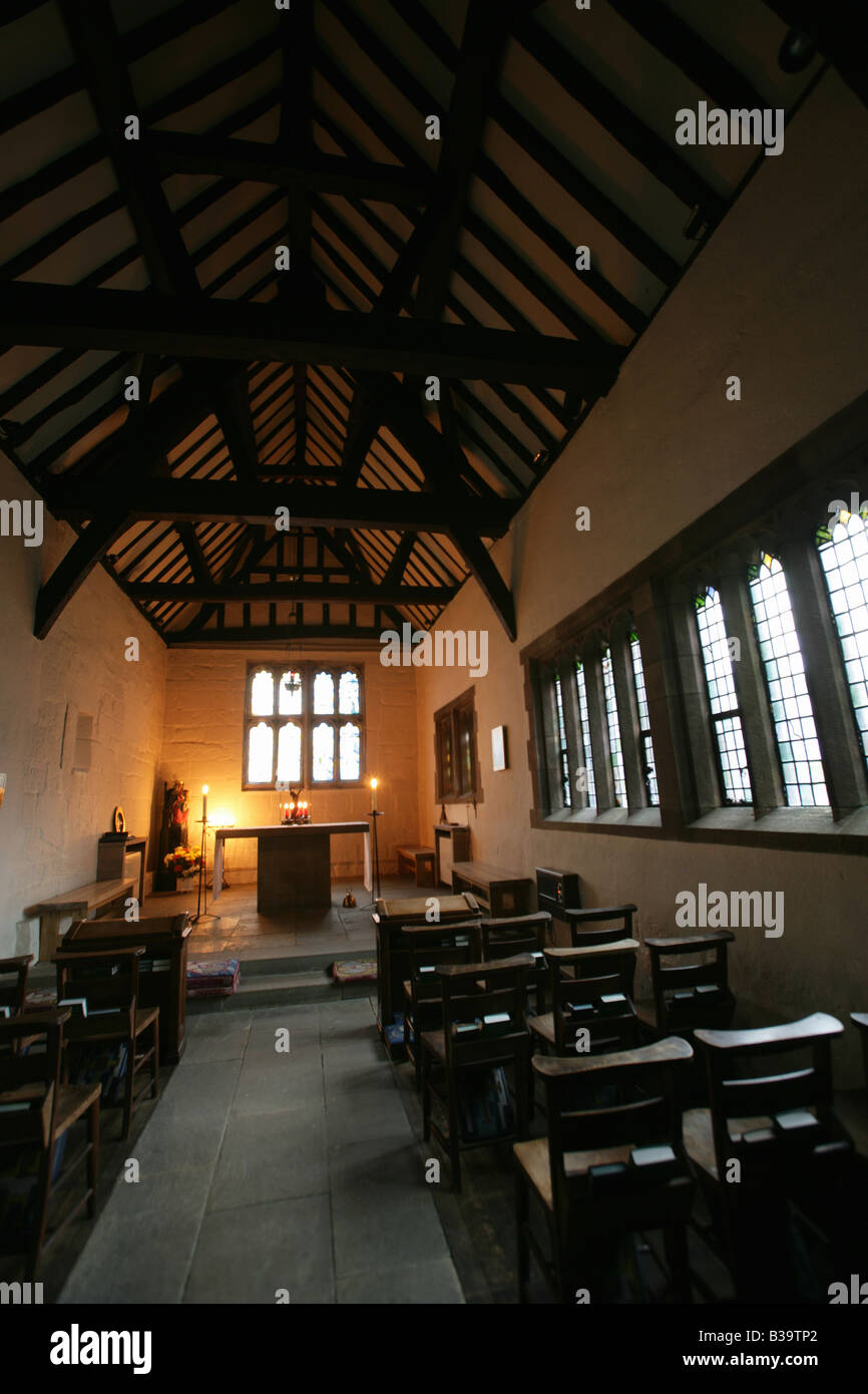 City of Derby, England. Internal view of the Chapel of St Mary on the Bridge at Derby’s St Mary’s Bridge. Stock Photo