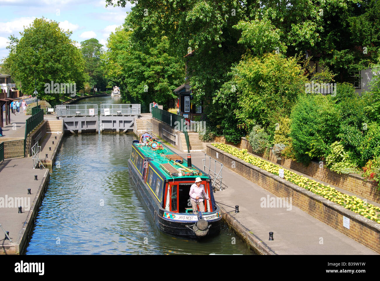 Canal Boat in lock, Boulters Lock, Maidenhead, Maidenhead, Berkshire