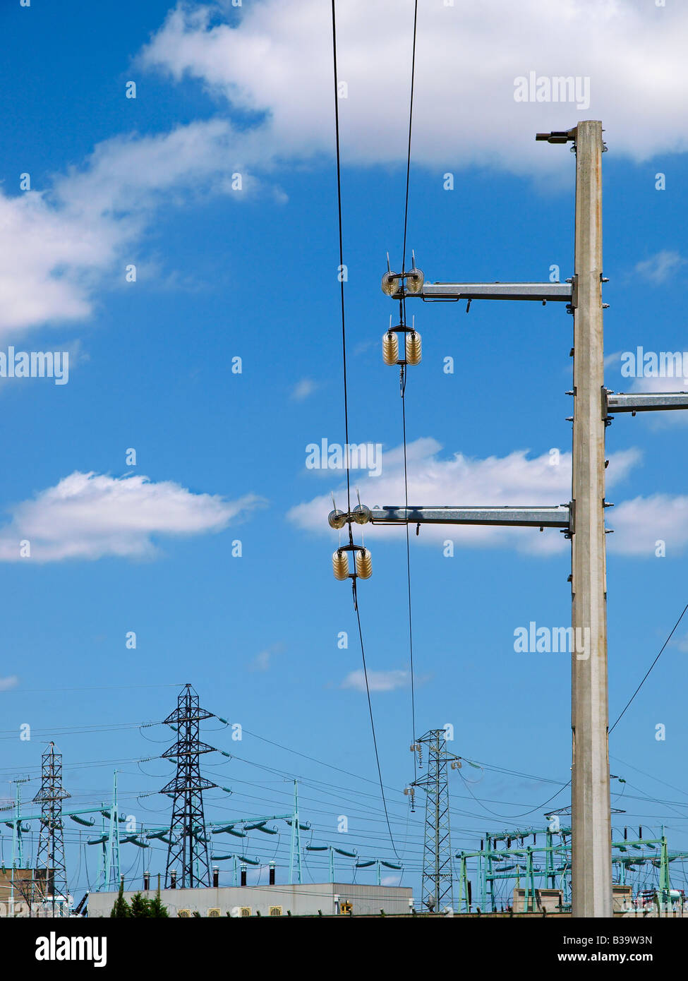 Electric power transmission line. Stock Photo