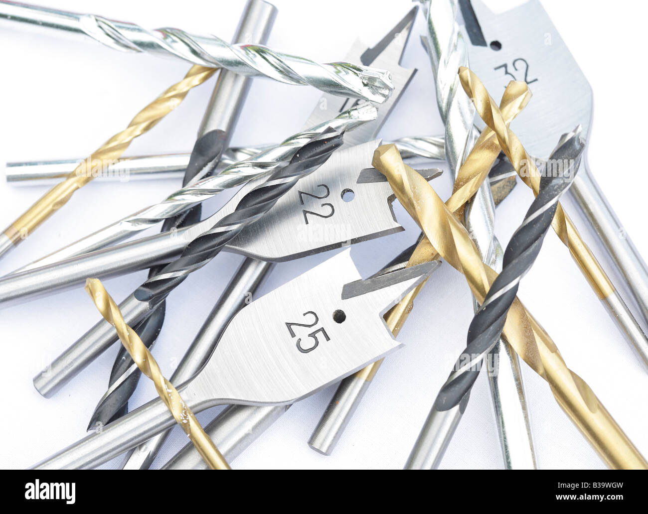 Many drill bits Stock Photo Alamy