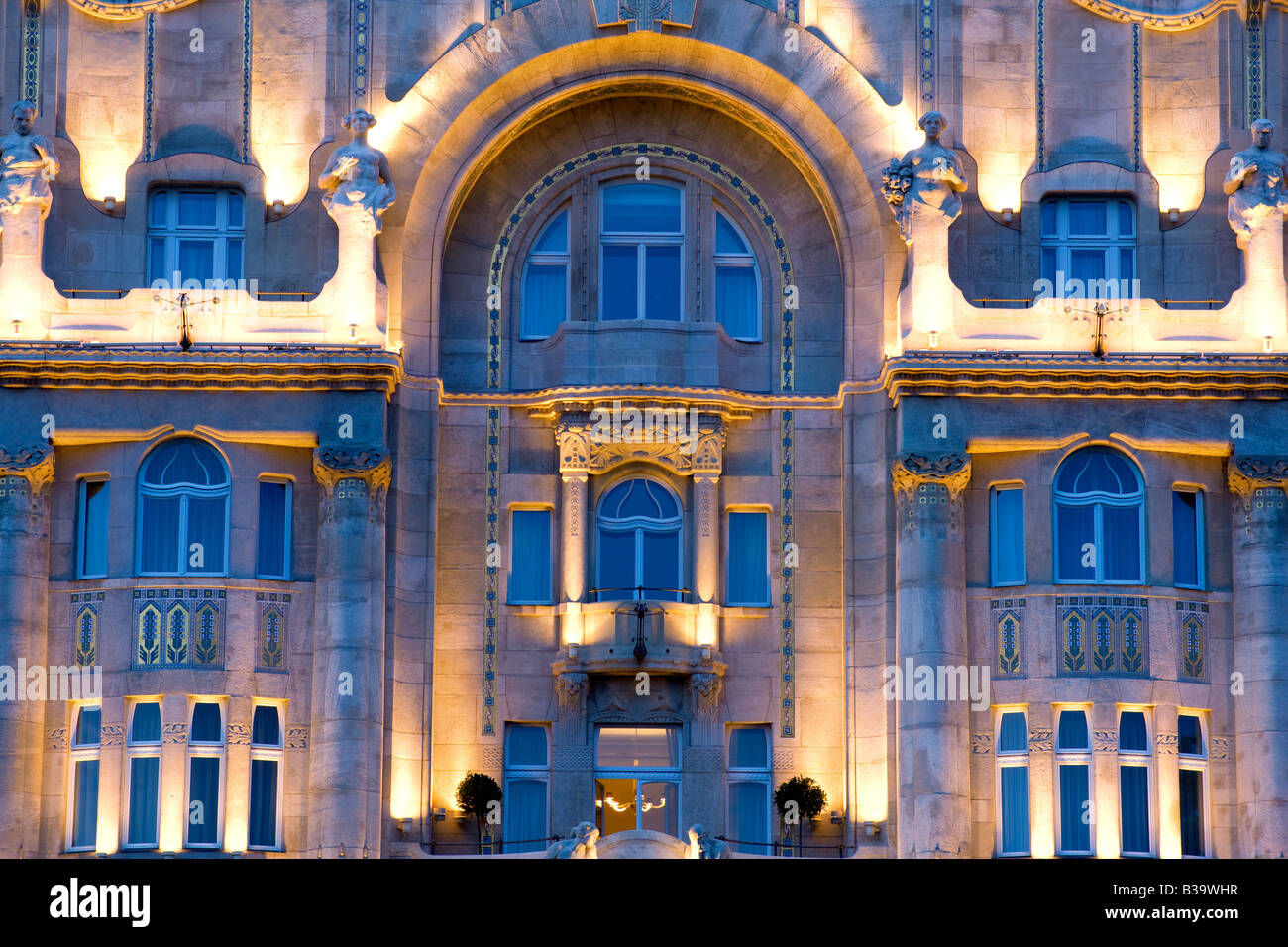 facade of the Gresham palace in Budapest Hungary Stock Photo