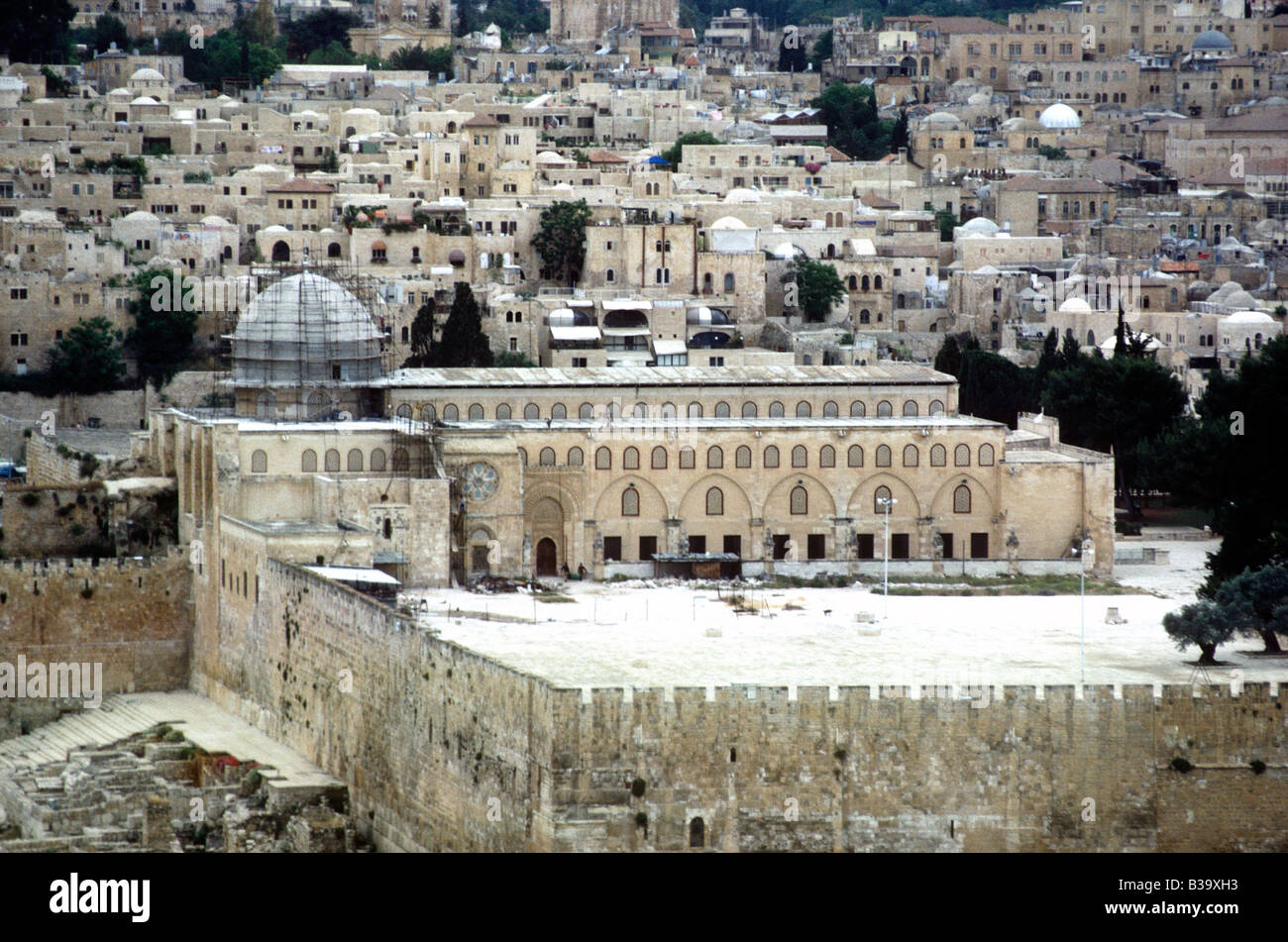 The Aqsa Mosque, temple mount, Jerusalem Stock Photo