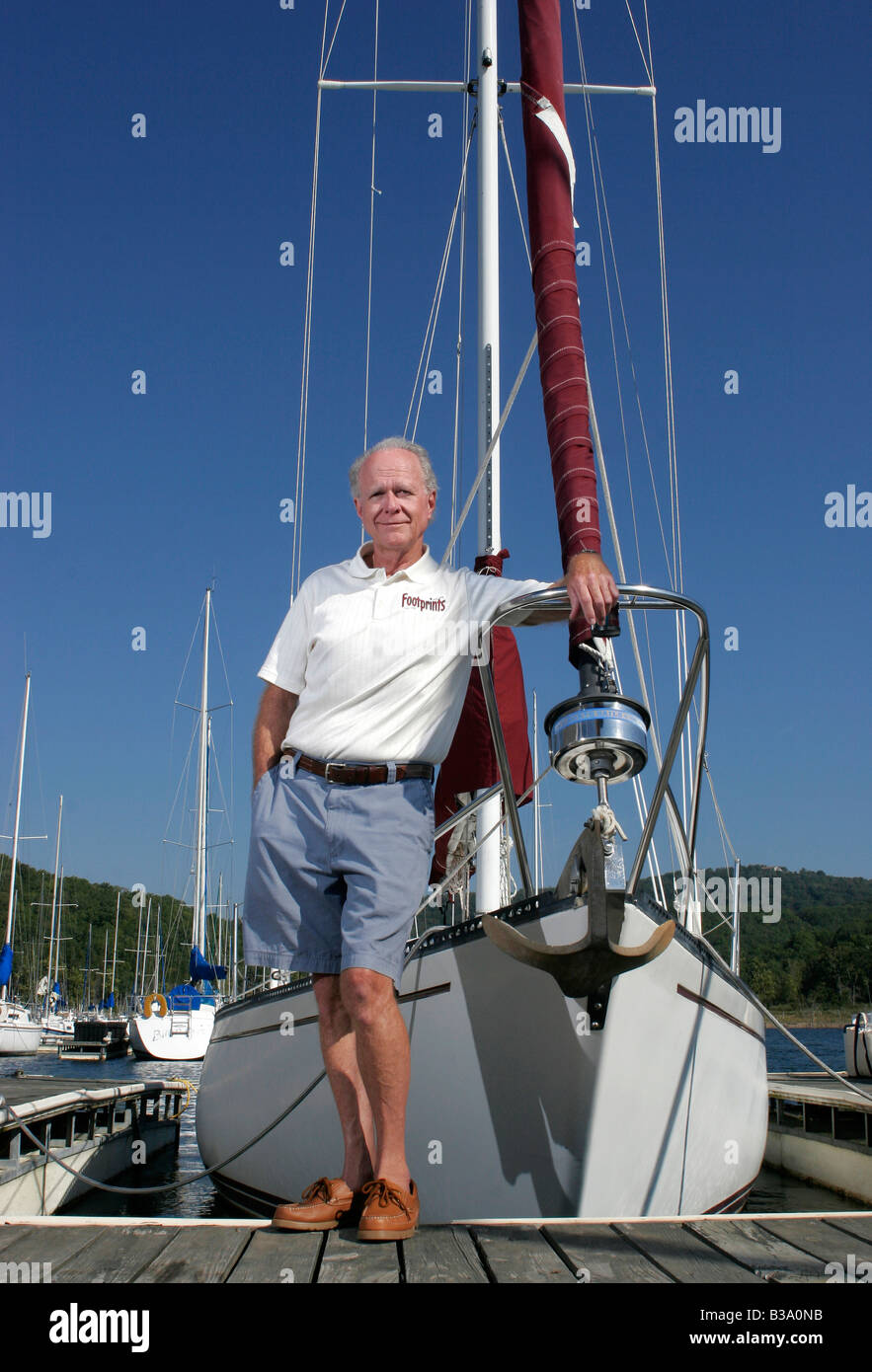 A yacht owner on Beaver Lake in Rogers, Arkansas, U.S.A Stock Photo Alamy