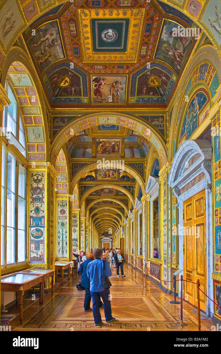 The Raphael Loggias in The New Hermitage building of the State Hermitage Museum. Stock Photo