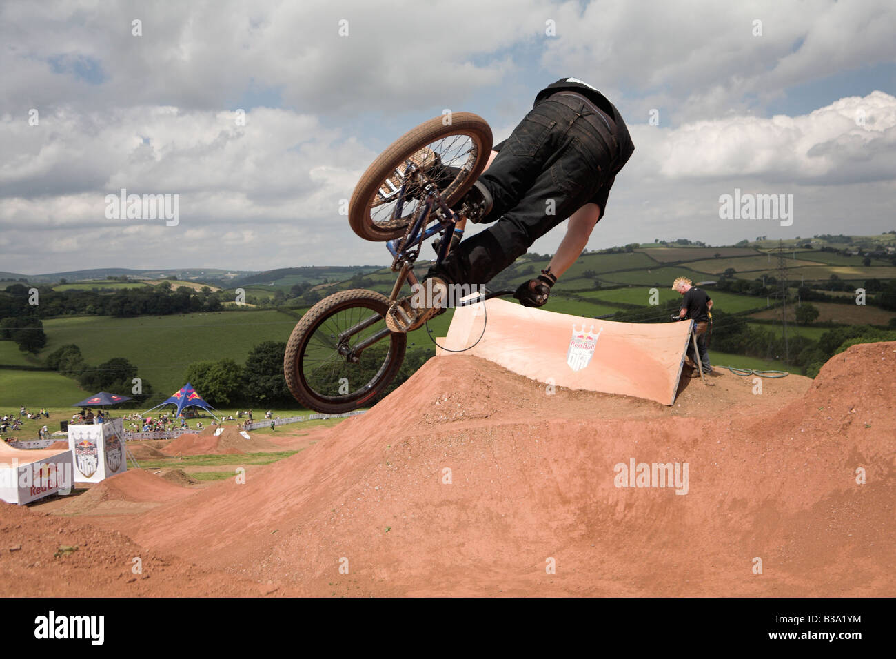 BMX rider at Red Bull Empire of Dirt Competition 26 July 2008 Devon UK