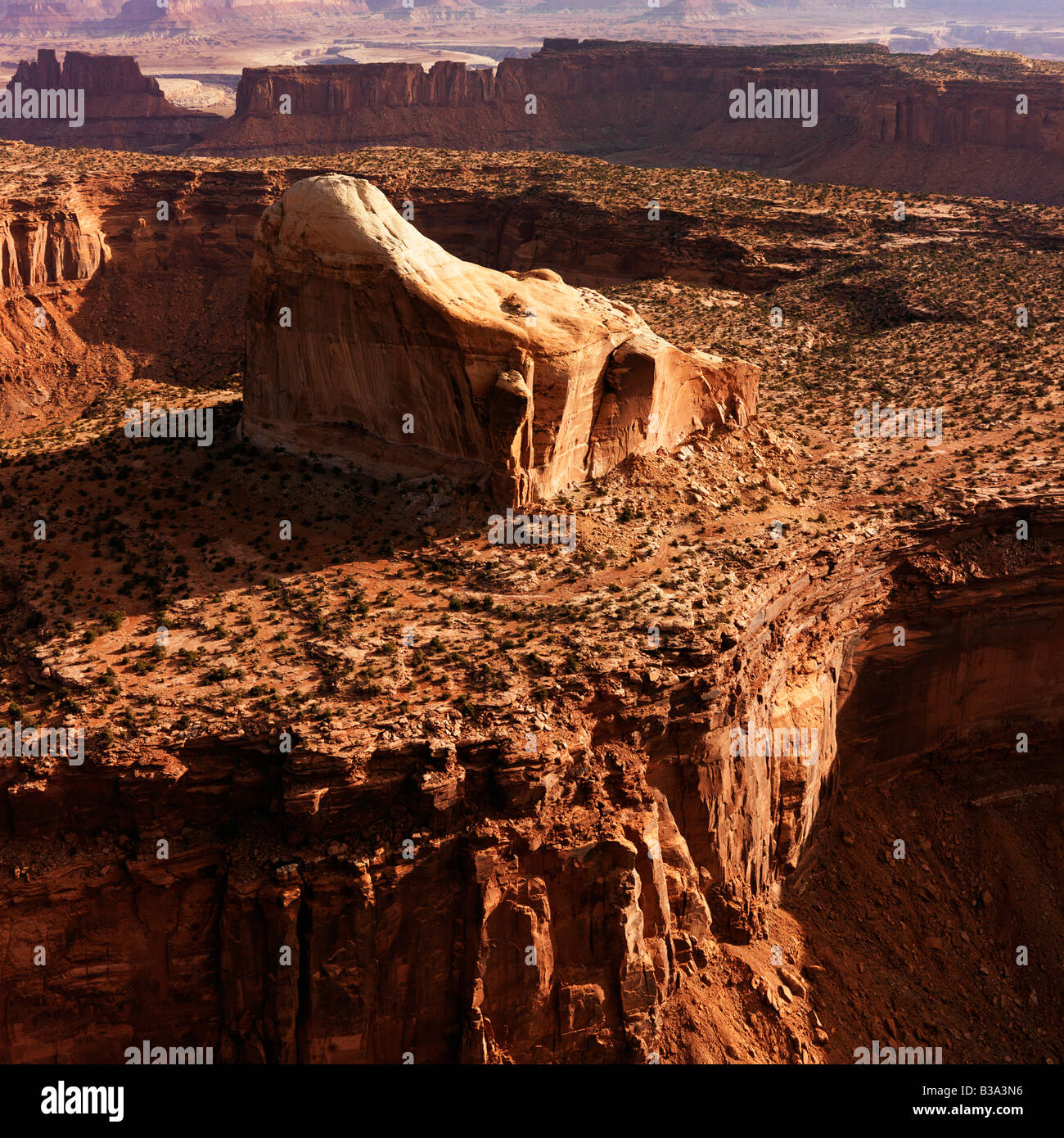 Aerial landscape of rock formation in Canyonlands National Park Utah United States Stock Photo