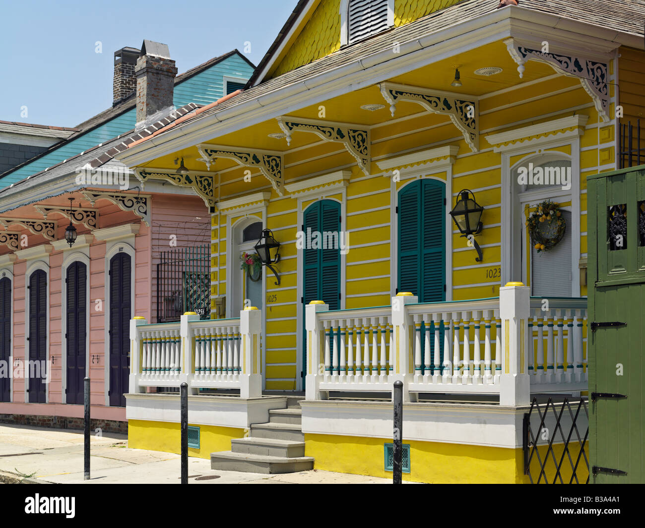 USA, Louisiana, New Orleans,French Quarter, French Quarter Creole cottages Stock Photo