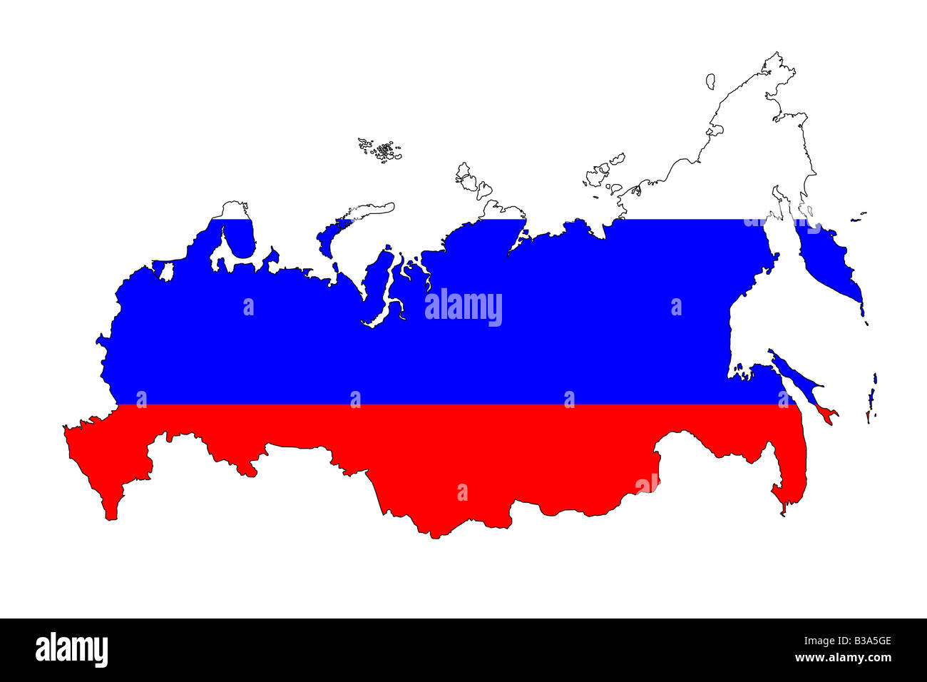 Russia flag and map. European countries flag isolated on map. Stock Vector