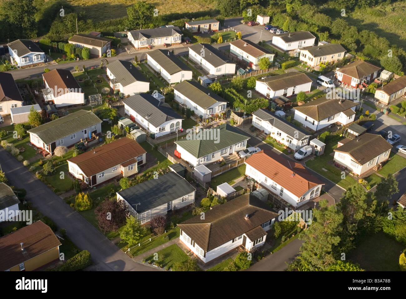 Aerial view of housing estate in Kent countryside Stock Photo Alamy
