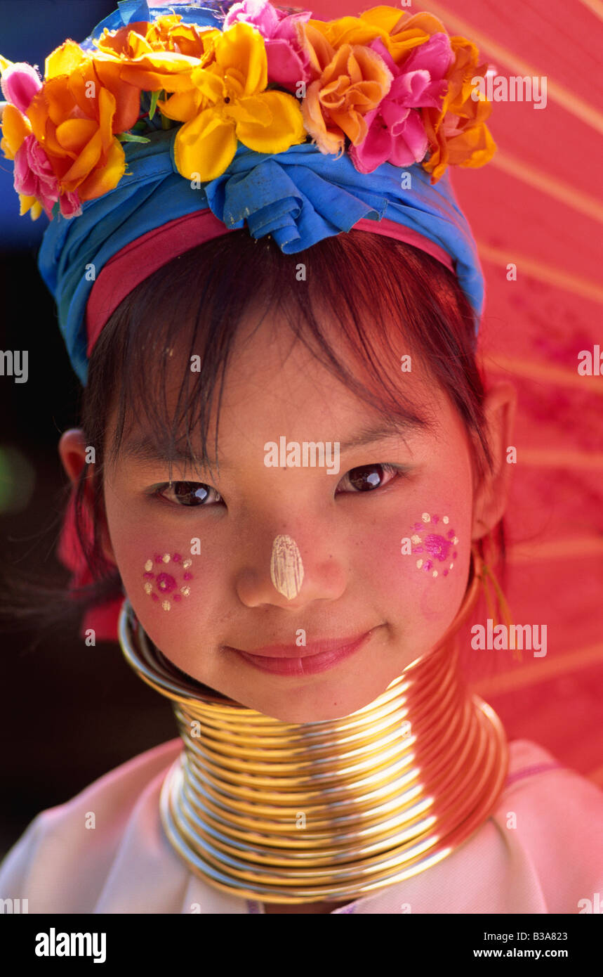 Thailand, Chiang Rai, Long Neck Karen Hilltribe, Long Neck Girl Stock Photo Alamy