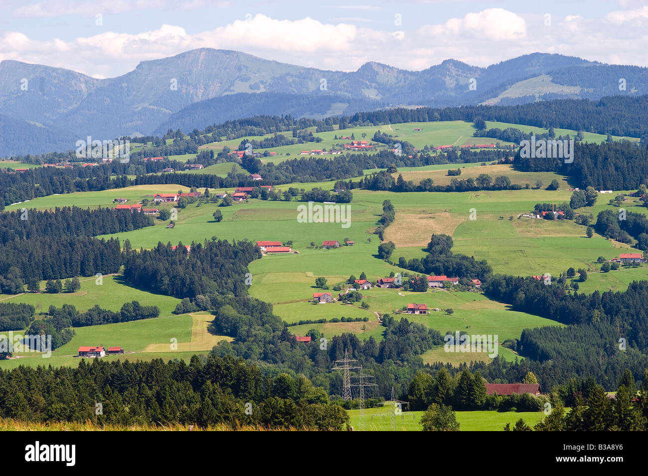 Typical landscape in Allgäu, upper Bavaria Stock Photo