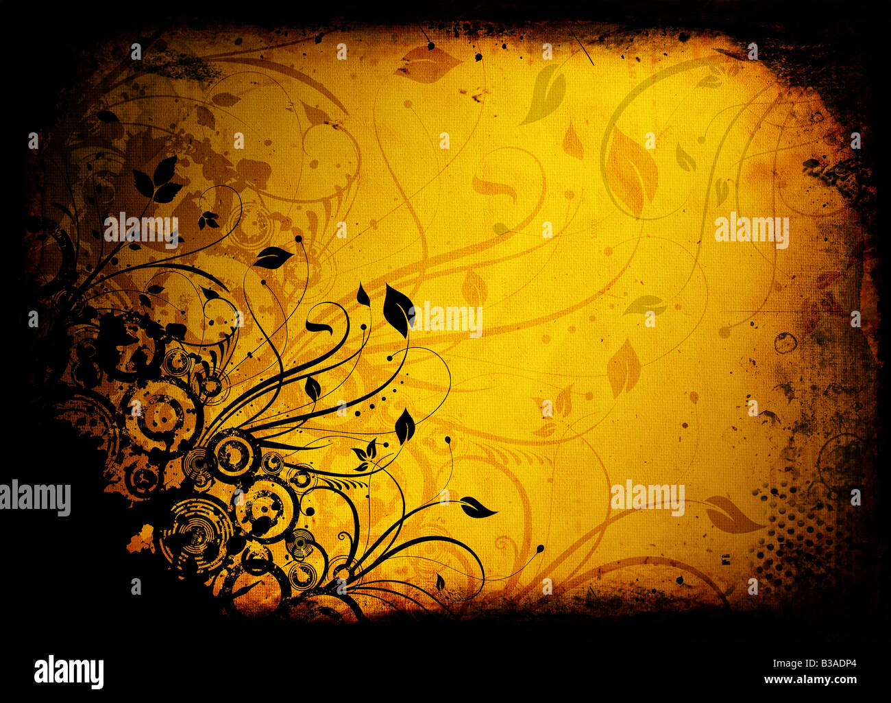 Floral design on grunge style background Stock Photo - Alamy