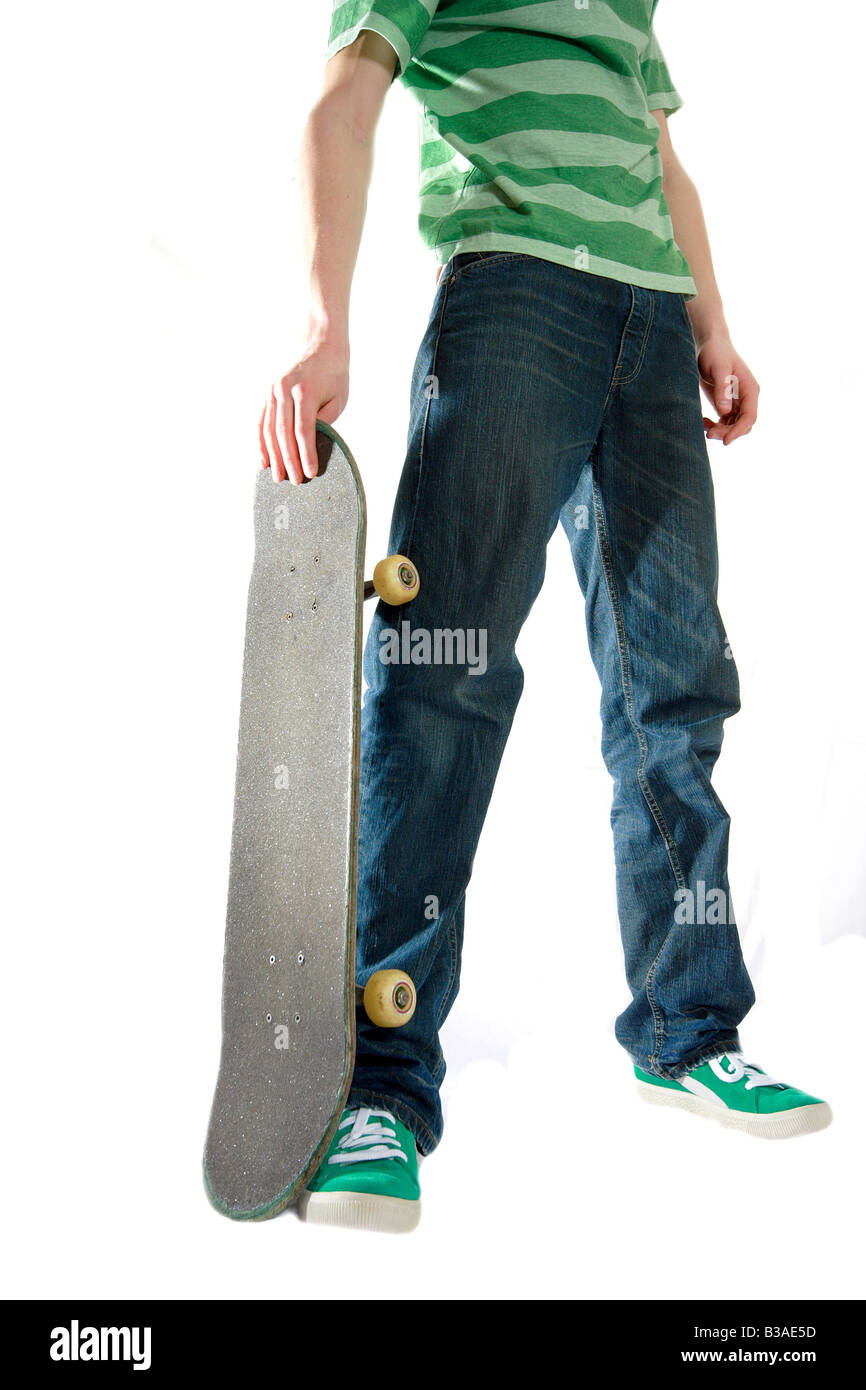 Skater Wearing Jeans Stock Photo Alamy
