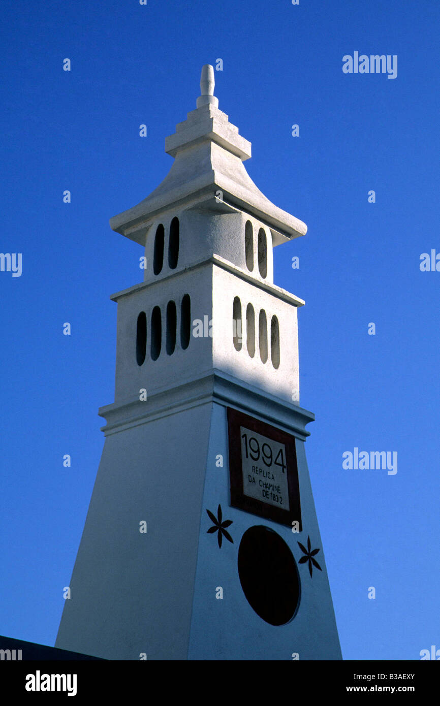 A very old traditional chimney in Alte, Algarve, Portugal. Stock Photo
