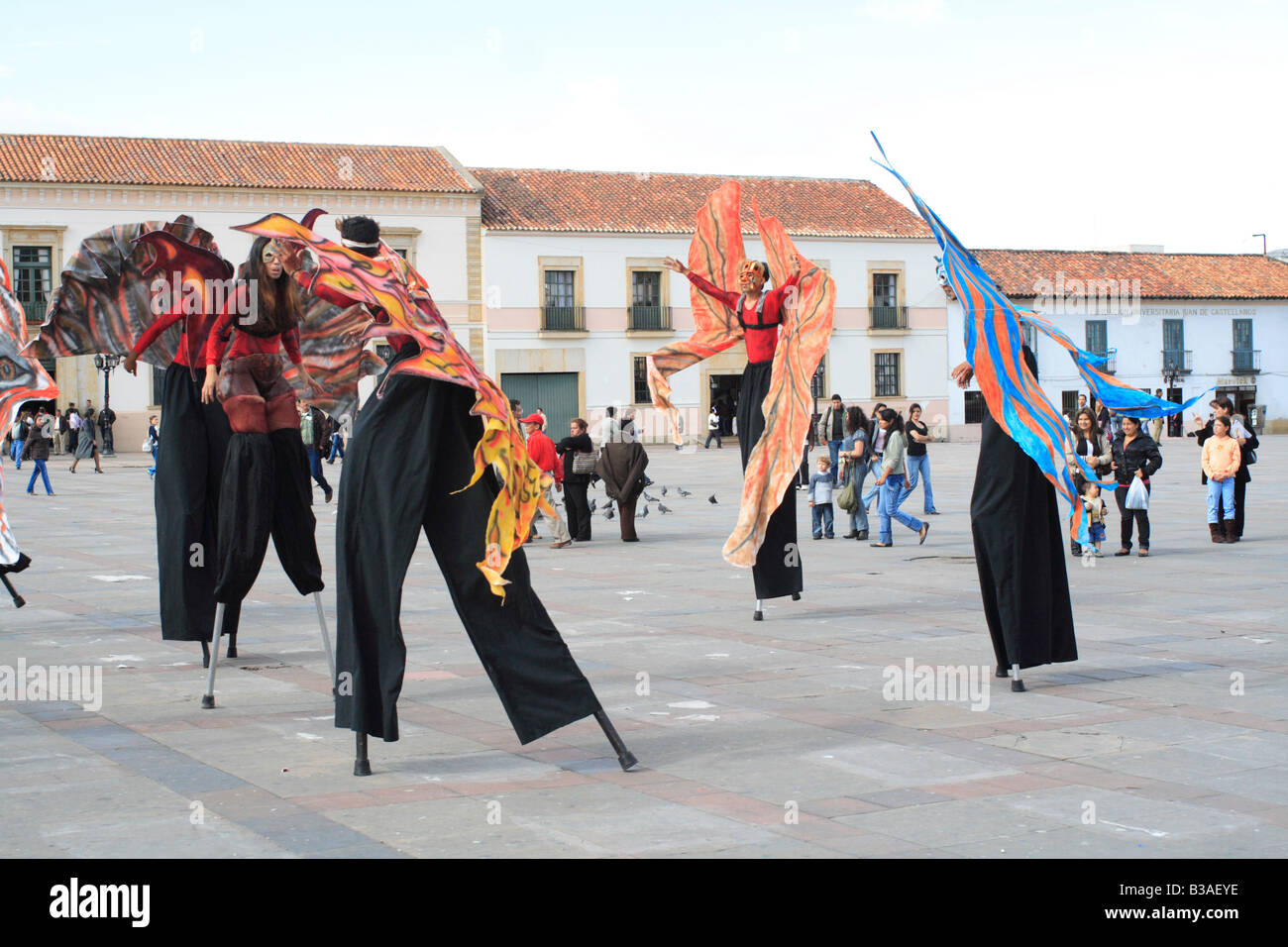 Theatre group performing outdoor, Tunja, Boyacá, Colombia, South America Stock Photo
