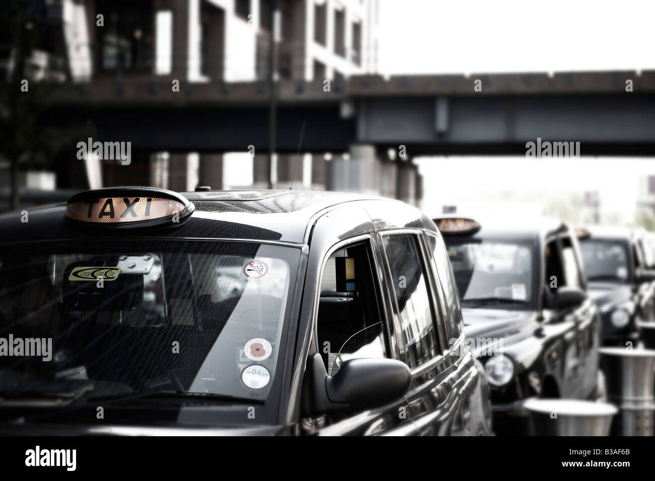 Black taxi cab in London Stock Photo