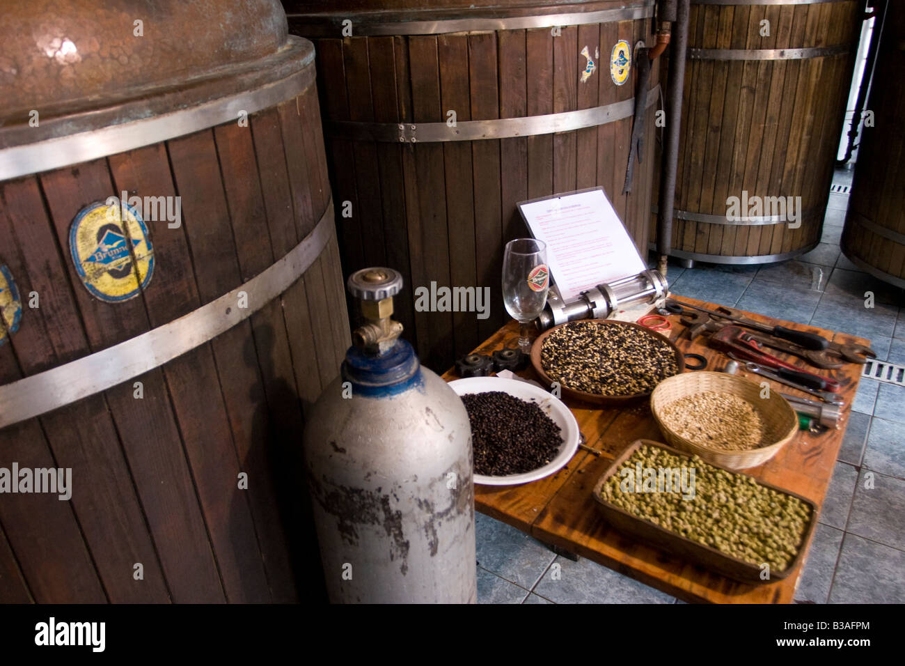 Beer main ingredients in Brunnen Brewery Beer Production Factory in
