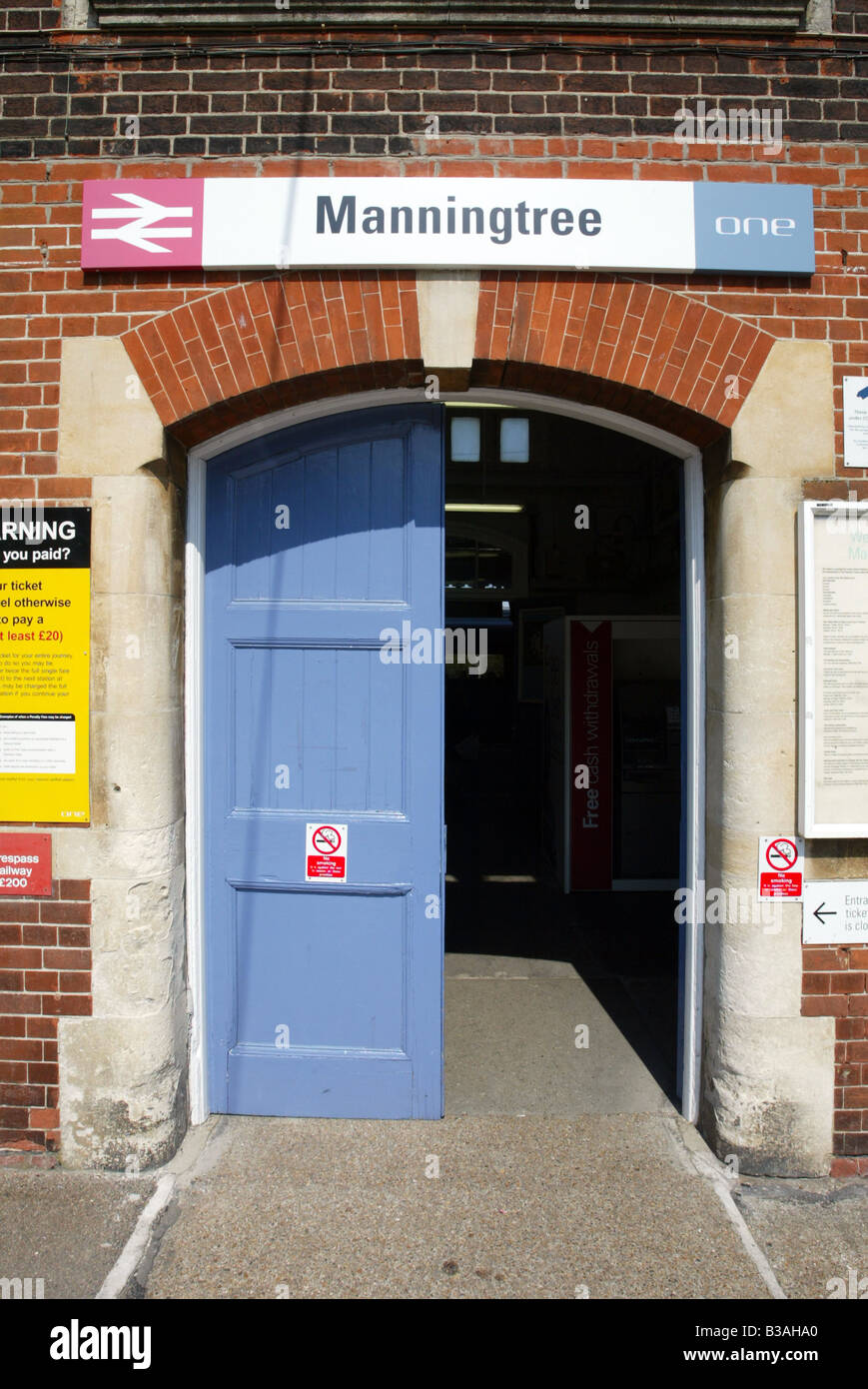 Entrance to Manningtree railway station Essex UK Stock Photo Alamy