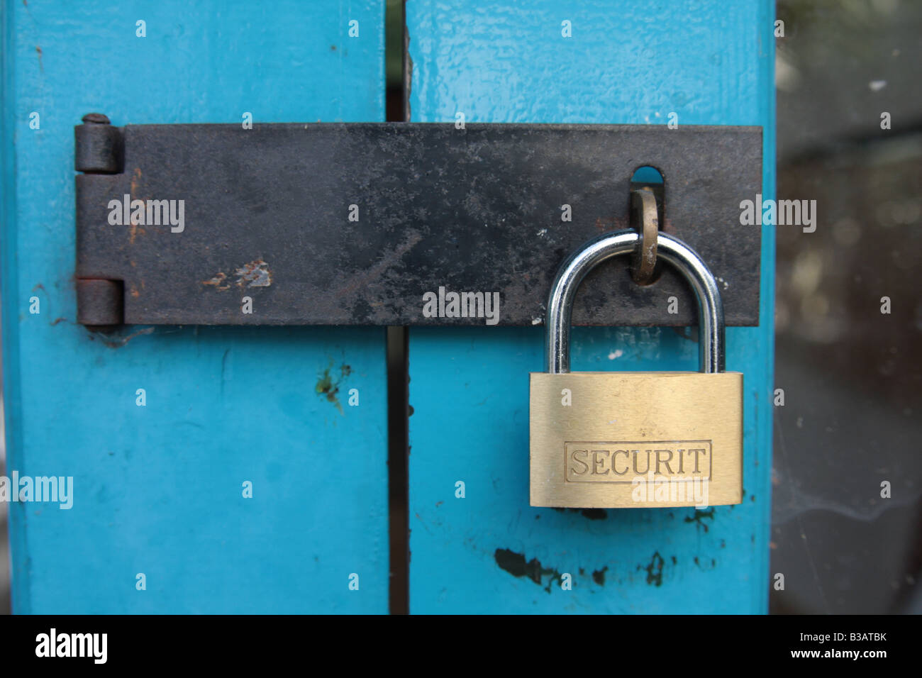 padlock clasp secure door lock Stock Photo