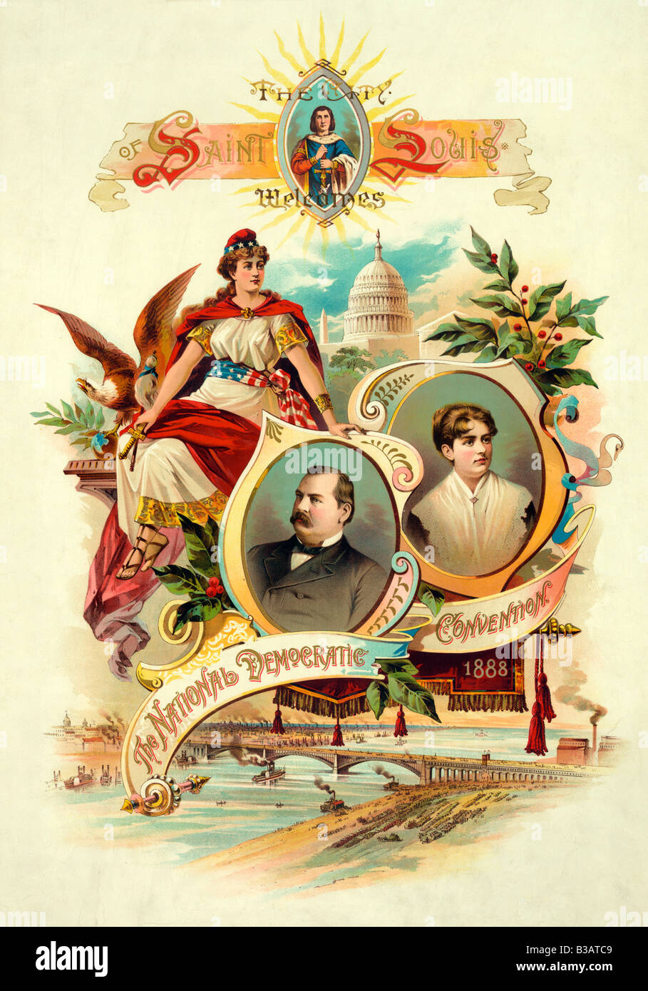 Poster advertising 1888 Democratic National Convention in St. Louis