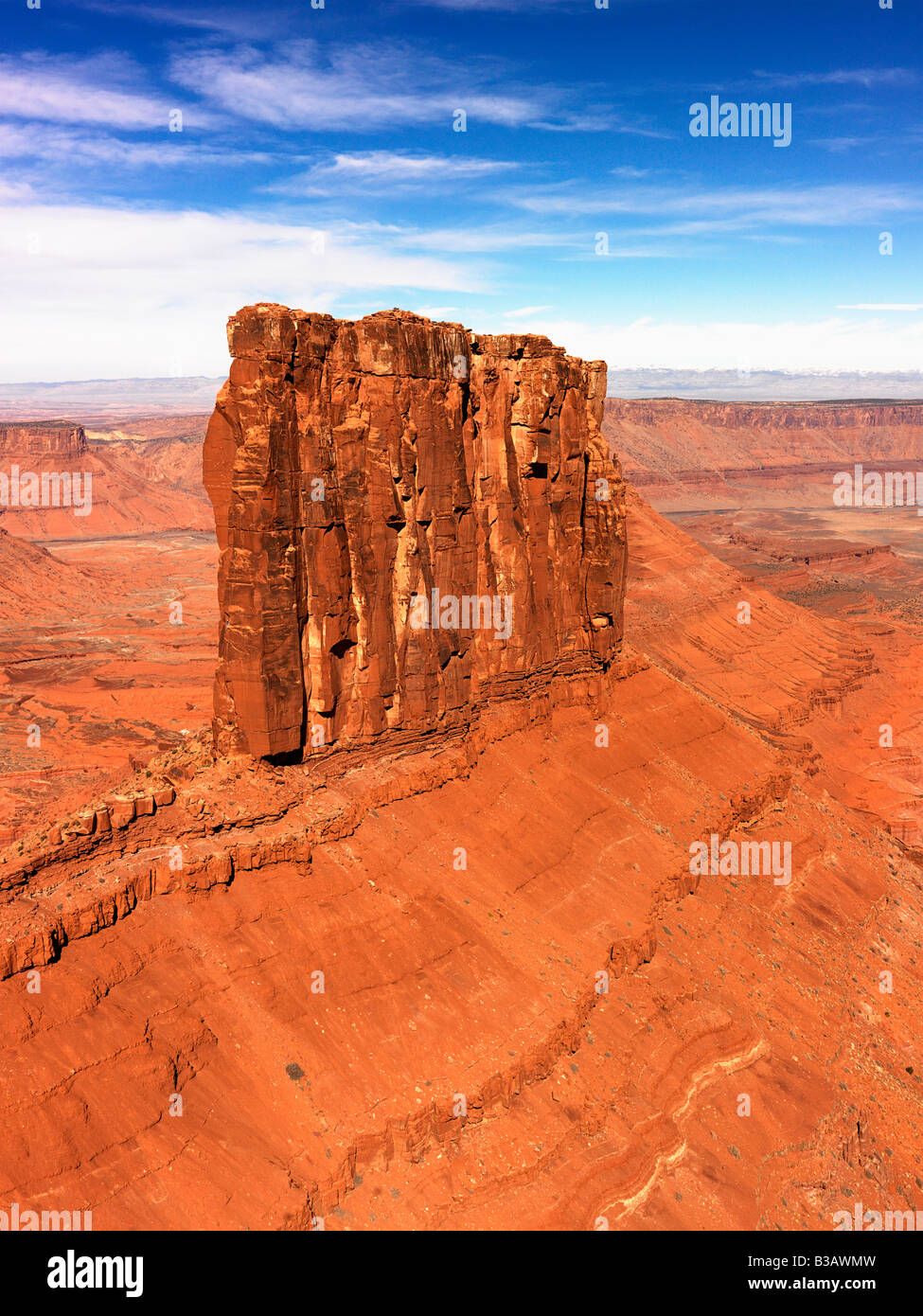 Aerial landscape of mesas in Canyonlands National Park Moab Utah United States Stock Photo