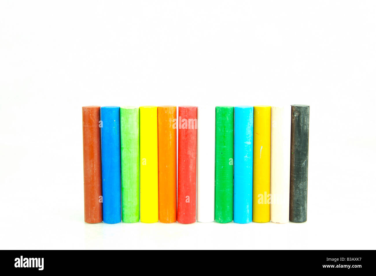 Oil pastels/crayons isolated against a white background Stock Photo - Alamy