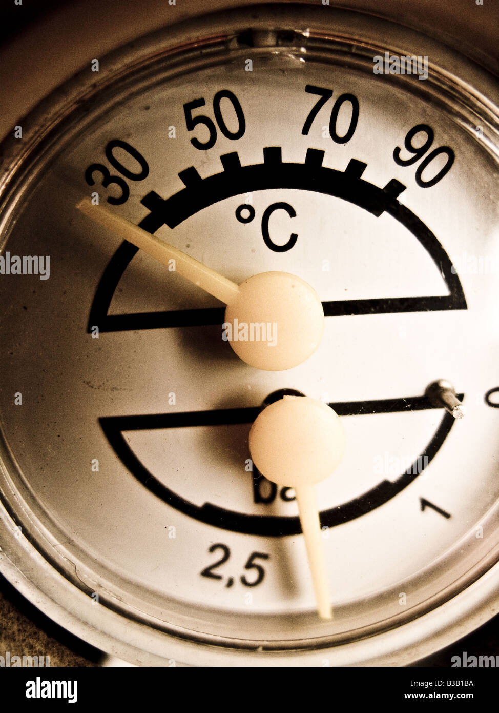 temperature and pressure gauge Stock Photo - Alamy