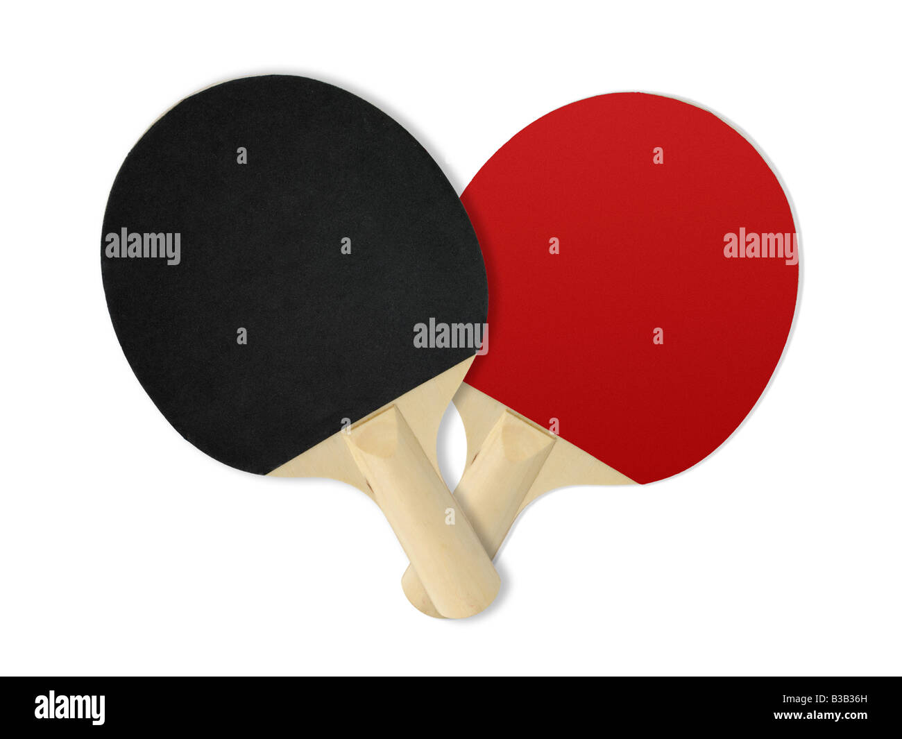 Black Red Table tennis rackets Stock Photo