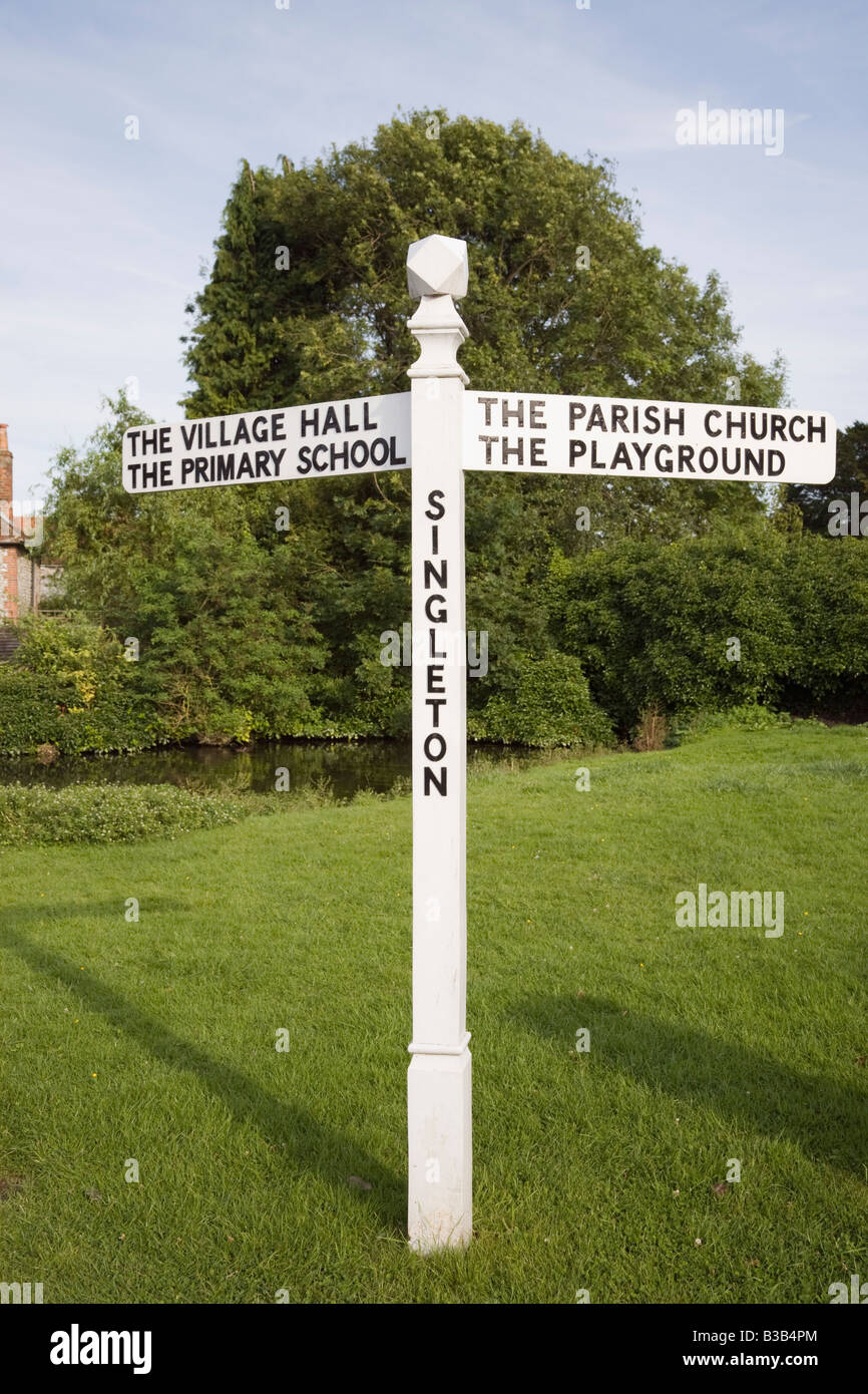 Old direction signpost in South Downs village. Singleton West Sussex England UK. Stock Photo