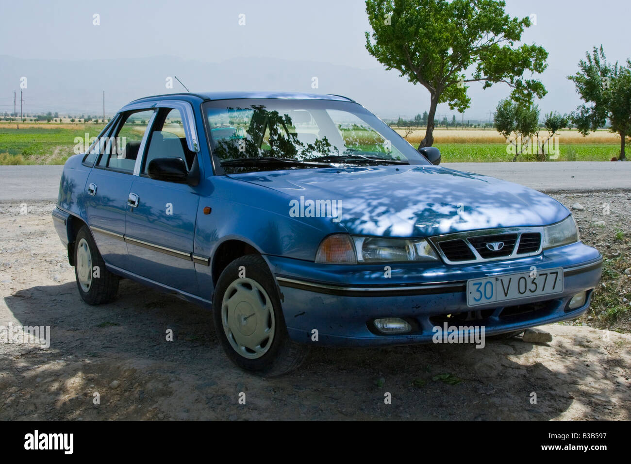 Korean Daewoo Car in Samarkand Uzbekistan Stock Photo