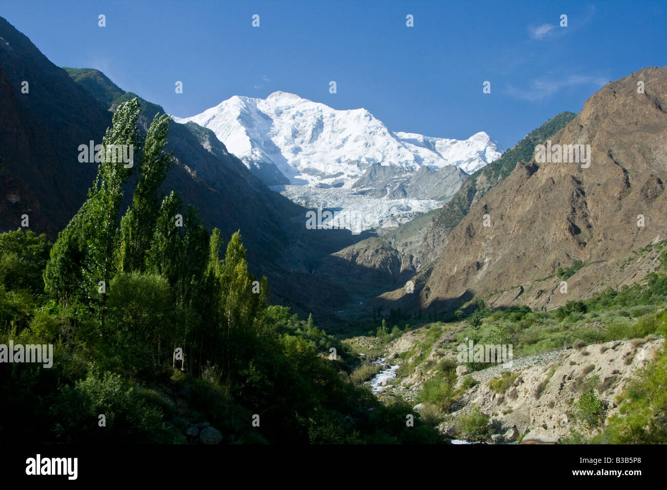Mount Rakaposhi in the Hunza Valley in Northern Pakistan Stock Photo ...