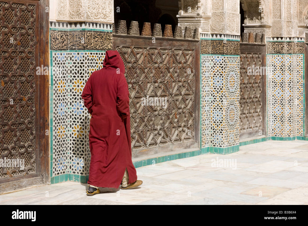 Old Muezzin on the Hassan 2 Mosque its the worlds second largest islamic place of worship Stock Photo