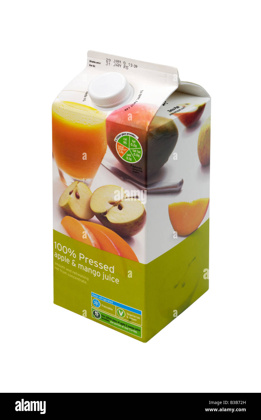 Pure Juice carton box Stock Photo