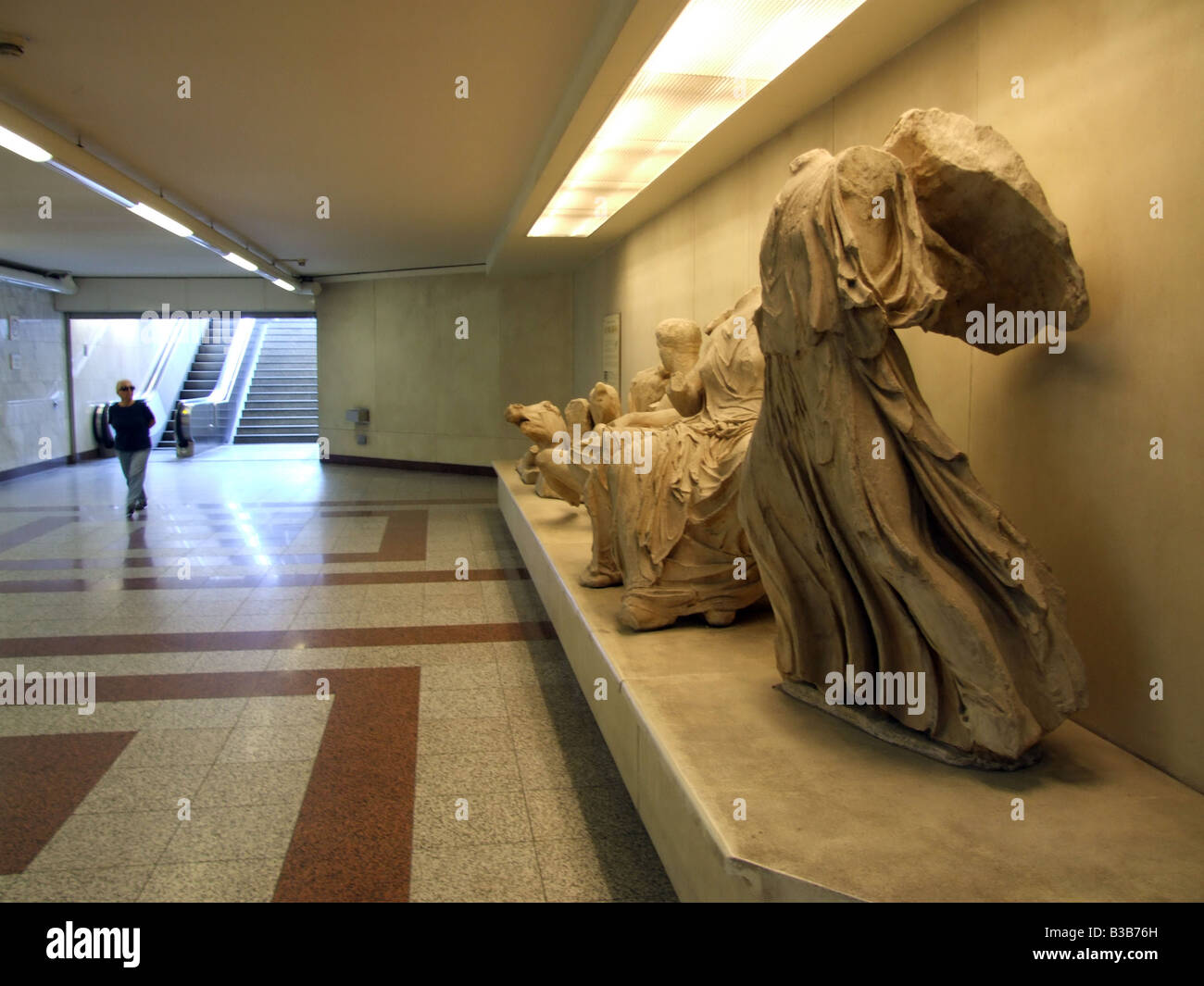 ancient greek statues in underground station in greece athens Stock Photo Alamy