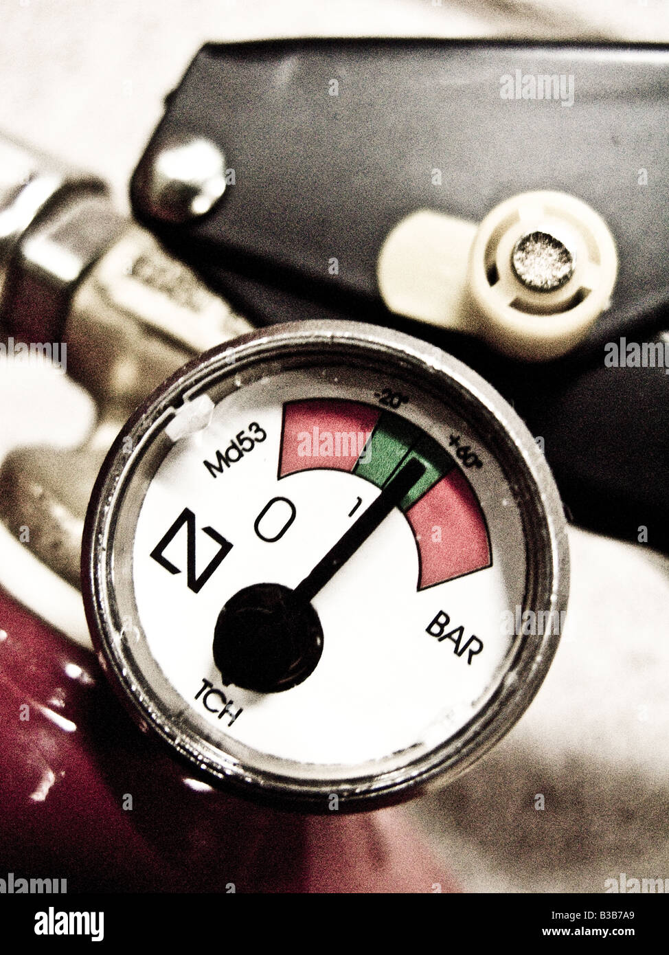 pressure gauge of fire extinguisher Stock Photo Alamy
