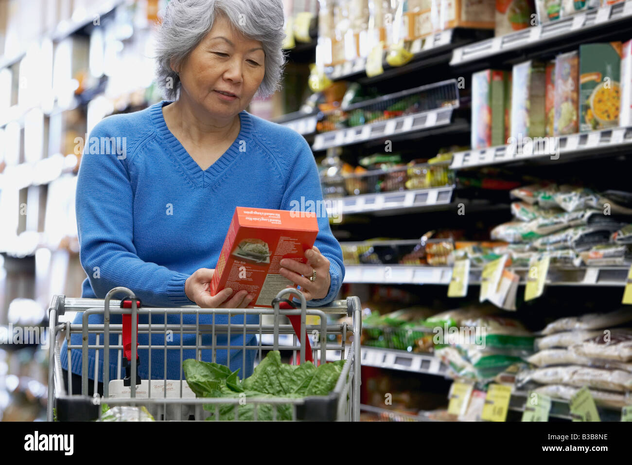 Japanese reading nutrition label hires stock photography and images