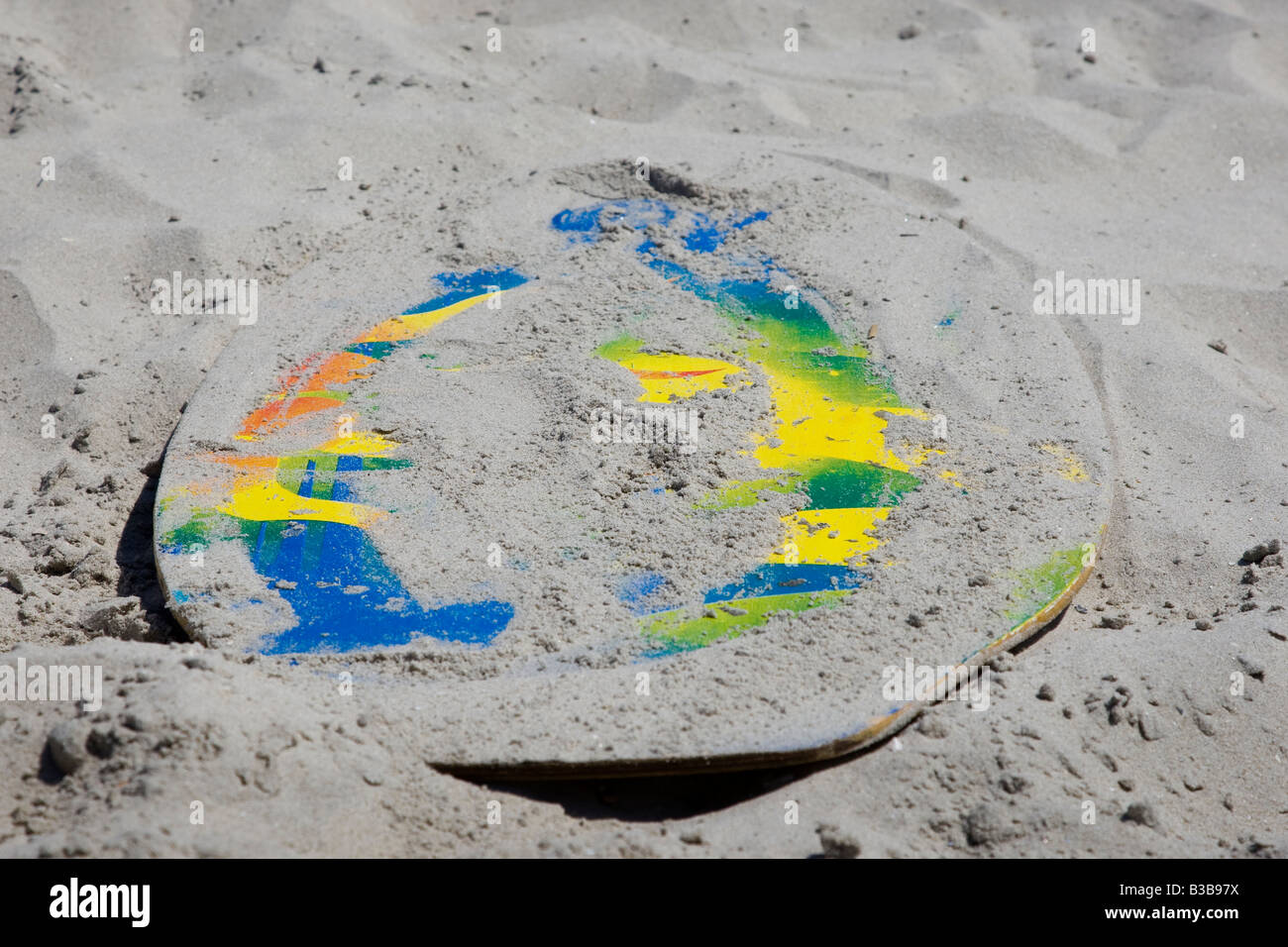 Skimboard in the sand Stock Photo Alamy