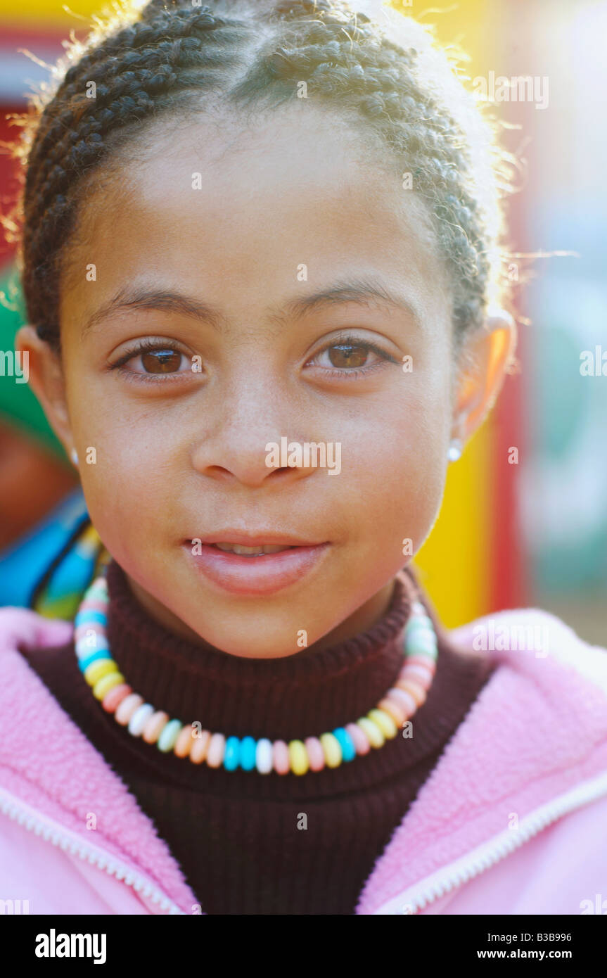 Mixed Race girl with cornrows Stock Photo Alamy