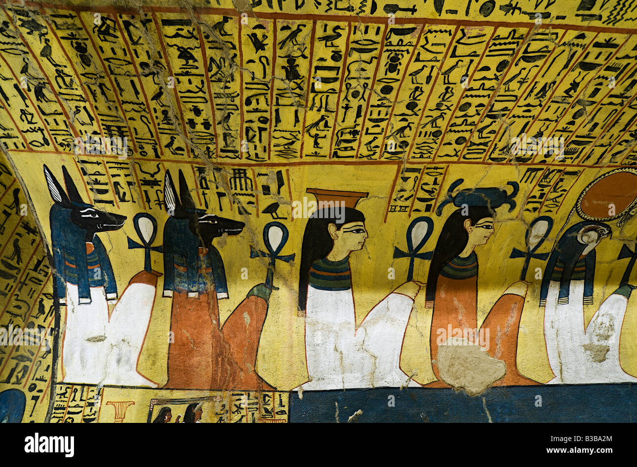 Egyptian gods anubis tomb painting hi-res stock photography and images ...